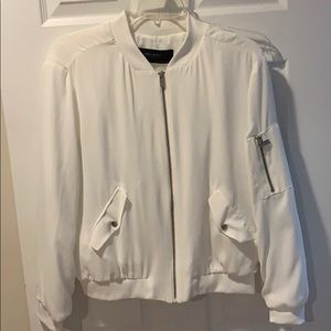 ZARA white bomber jacket